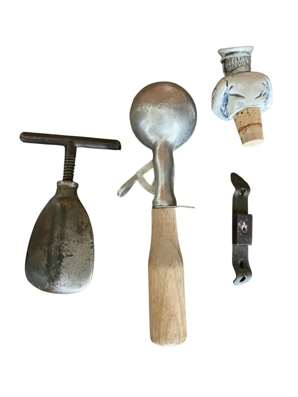 Vintage Kitchen & Bar Tool Collectible Bundle 4 Piece Lot Primitive Collectible